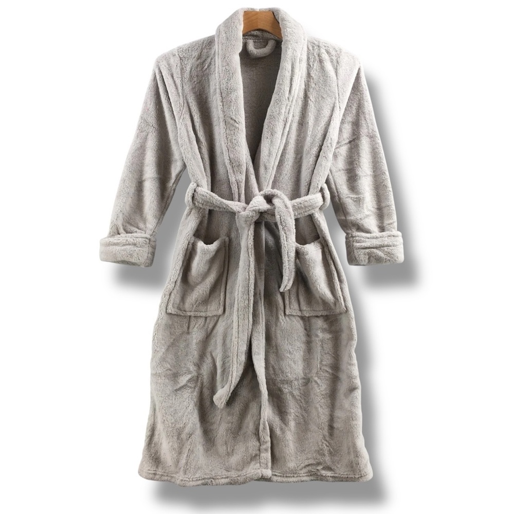 NEW! Amy Miller Plush Signature Collection Spa Robe One Size Gray Great Gift